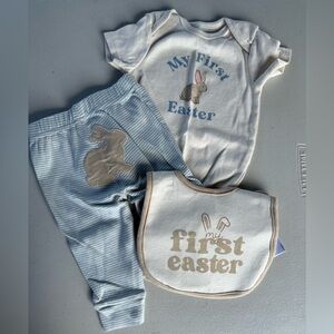 My first Easter outfit with first Easter bib and egg hunting onesie size 6months